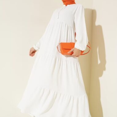 robe longue femme blanche fluide chic