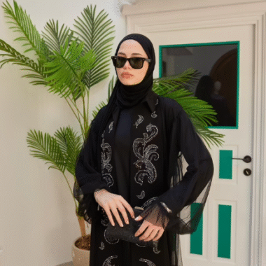 abaya femme longue tulle face 2