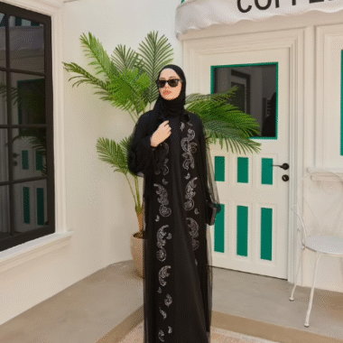 abaya femme longue tulle face