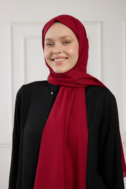 Hijab Coton Pur Bordeaux – Maison Haya