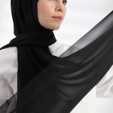 Hijab Mousseline Noir – Maison Haya