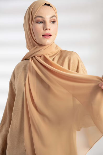 Hijab Mousseline Camel – Maison Haya