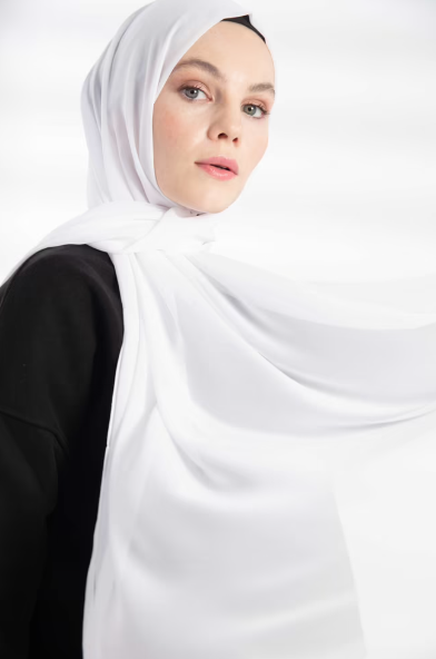 Hijab Mousseline Blanc – Maison Haya
