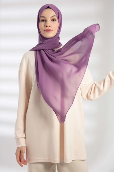 Hijab Mousseline Violet – Maison Haya