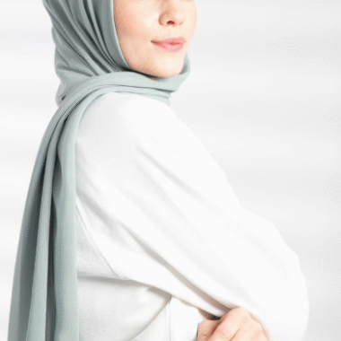 Hijab Mousseline Gris Clair