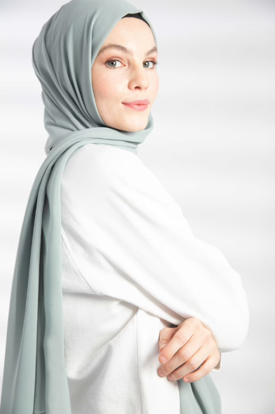 Hijab Mousseline Gris Clair